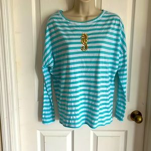 Lilly Pulitzer oversized pinstripes T shirt